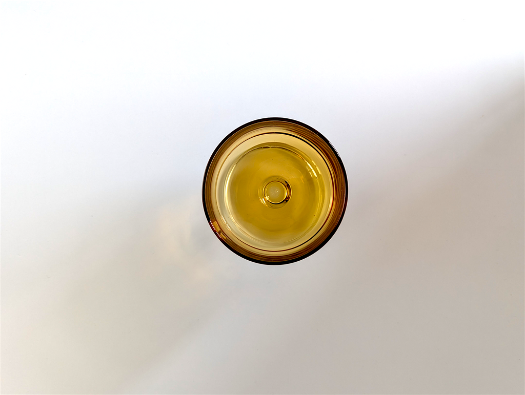 Close-up of a glass bowl with a blurred background